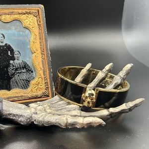 Authentic Alexander McQueen 3D Skull Hinged Bracelet 🔥Rare!🔥